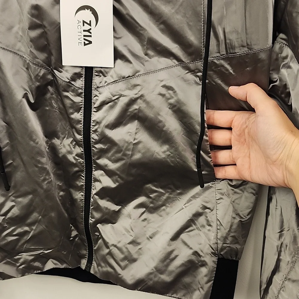 NWT Zyia active silver galaxy full zip hooded jacket size S - Picture 3 of 8